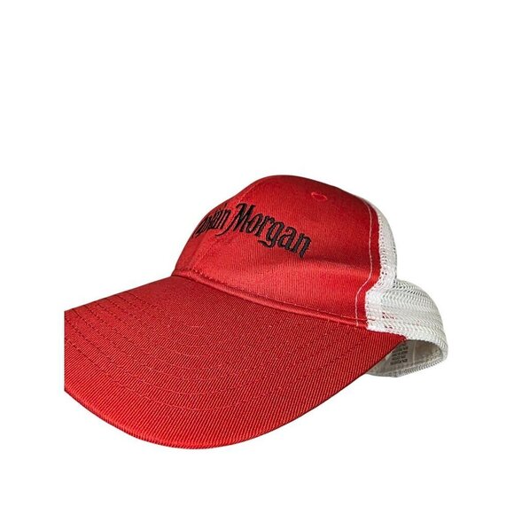 Captain Morgan Red & White Trucker Hat Adjustable Mesh Snapback Embroidered Logo - Picture 6 of 8